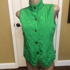 Talbots Green Snap Vest, S